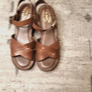 The Original Kork-Ease Brown Leather Platform Sandals size 8/39